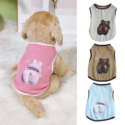 New Pet Vest Little Dress Cute Bear Printed Breathable Small Costume Summer Medium Puppy Kitten Vest Pet Supplies
