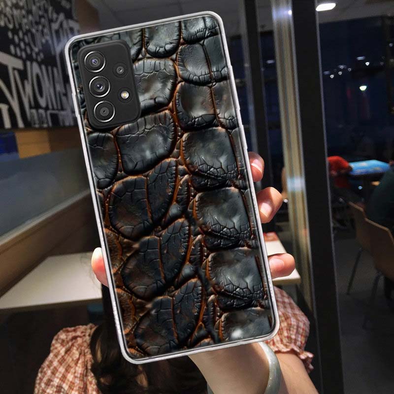 Crocodile Skin Phone Case for Samsung A54 A57 A37 A17 A14 A15 A12 A24 A34 A55 A35 A25 A52S A07 A05S A04S A22 A32 A72 Galaxy Note