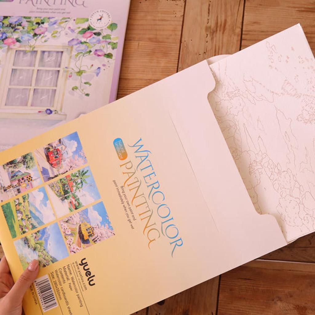 Watercolor Paint Set 12 Colors Beginner Portable Workbook With Pen Watercolor Painting Pen For Home Studio School College Travel