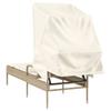 Sun Lounger with Canopy Beige Poly Rattan