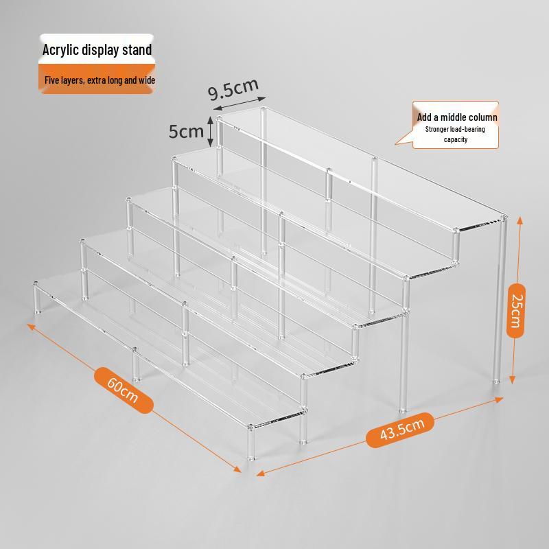 Acrylic Tiered Display Stand for Figurines and Blind Box Dolls - Transparent Home Organizer