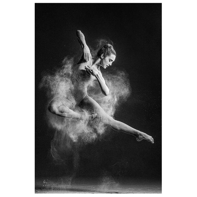 Black and White Ballet Dancer Canvas Painting Elegant Ballerina Pose Photo Print Poster Wall Art Picture for Interior Room Decor