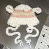 Cute lamb ears plush hat women's autumn and winter new furry hat warm ear protection knitted hat