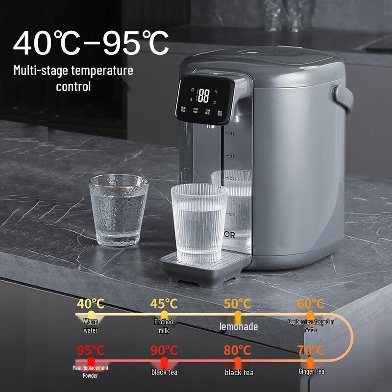 SUPOR 5L 304 Stainless Steel Electric Hot Water Bottle with Multi-Stage Temperature Control CN plug (adapter included)