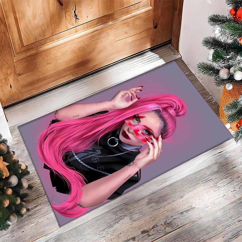 Soft Crystal Velvet Floor Rug,Lady Gaga Anti Slip Decorative Carpet, Plush Area Mat For Indoor Home Decoration