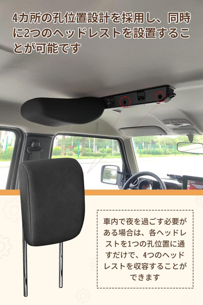 DCGLA Držák opěrky hlavy pro modely Suzuki Jimny Sierra a Nomad 2018 Držáky do auta pro zadní a sedadlo spolujezdce Snadná instalace Obsahuje japonský návod k použití (Jimny