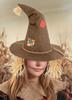Straw Witch Hat for Halloween Costume