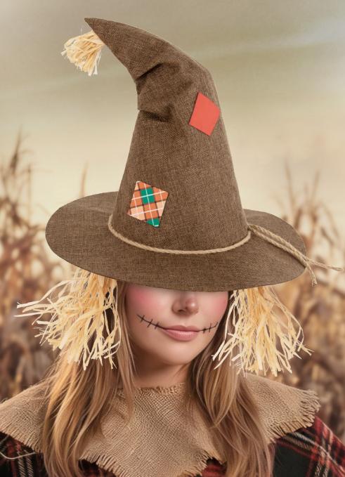 Straw Witch Hat for Halloween Costume