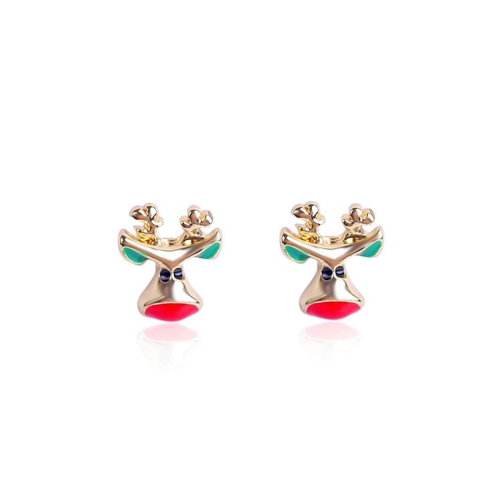 Lady Christmas Rhinestone Ear Studs Santa  Snowflake Deer X-mas Tree Earrings
