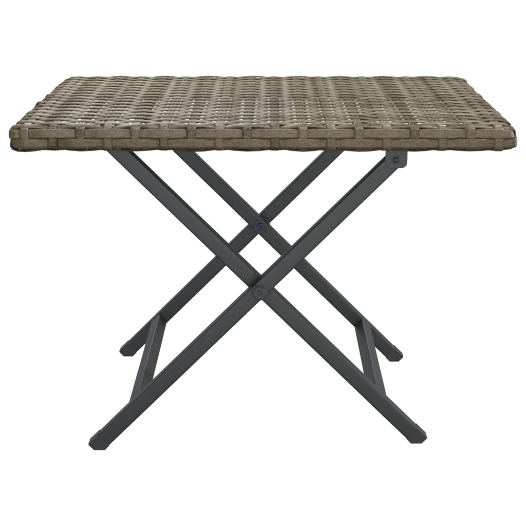 Vidaxl Składany Stolik, Szary, 45X35X32 Cm, Polirattan