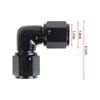 AN10 Female to AN10 Female 90 Degree Swivel Coupler Union Fuel Line Hose Adapter Fittings AN4/AN6/AN8 Aluminum Anodized Black