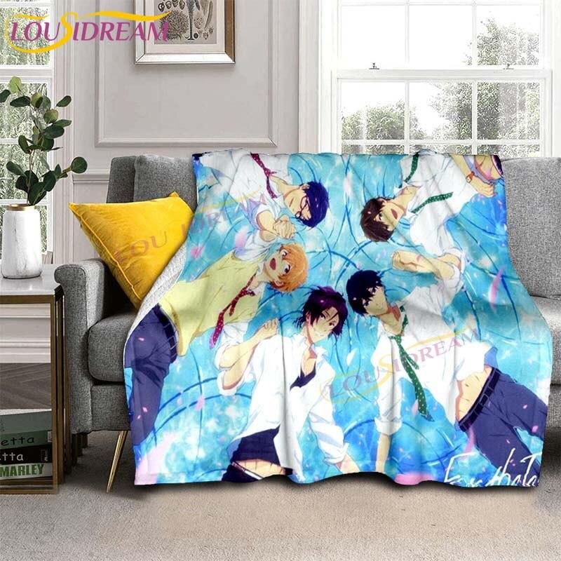 

Безкоштовні ковдри Iwatobi Swim Club Покривало з принтом мультфільмів Аніме Фланелеві ковдри Ковдри для диванів-ліжок Подарунки з пледів 75x90cm