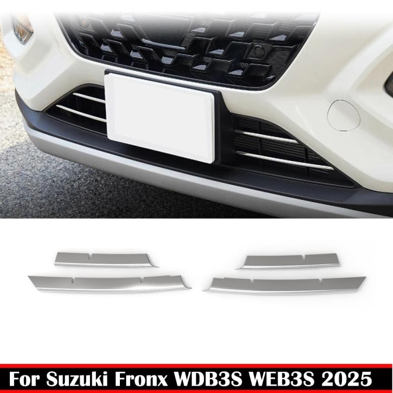 For Suzuki Fronx WDB3S WEB3S 2025 2026 Stainless Steel car Front bumper lower grille decorative strip ert Grill Mesh Cover