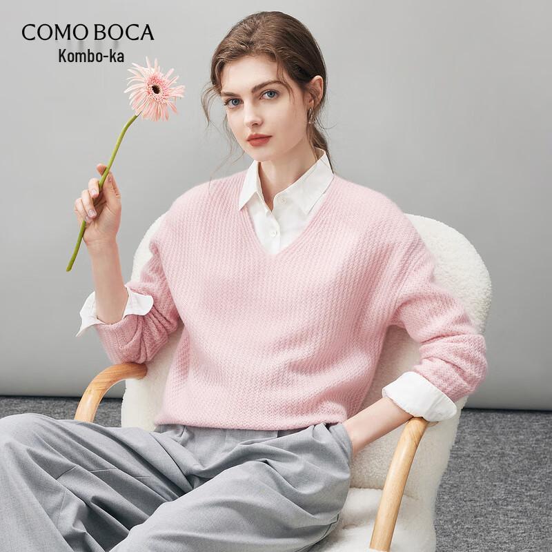 Komonboka Women s Loose Fit Lightweight V-Neck Cashmere Sweater M