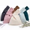 Corduroy Women's Handbags Knot Wrist Shopping Bag Eco Friendly Reusable Grocery Pouch Lightweight Tote Handbags and Coin Purses
