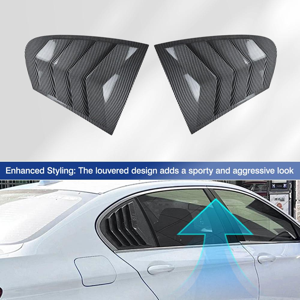 For BMW 5 Series F10 525i 530i 2011-2017 2Pcs Car Rear Window Side Louver Shutter Cover Vent Scoop Blinds Trim Spoiler
