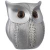 Modern Classy Happy Owl Resin Art Figure Showpiece (Pack of 1, Silver)