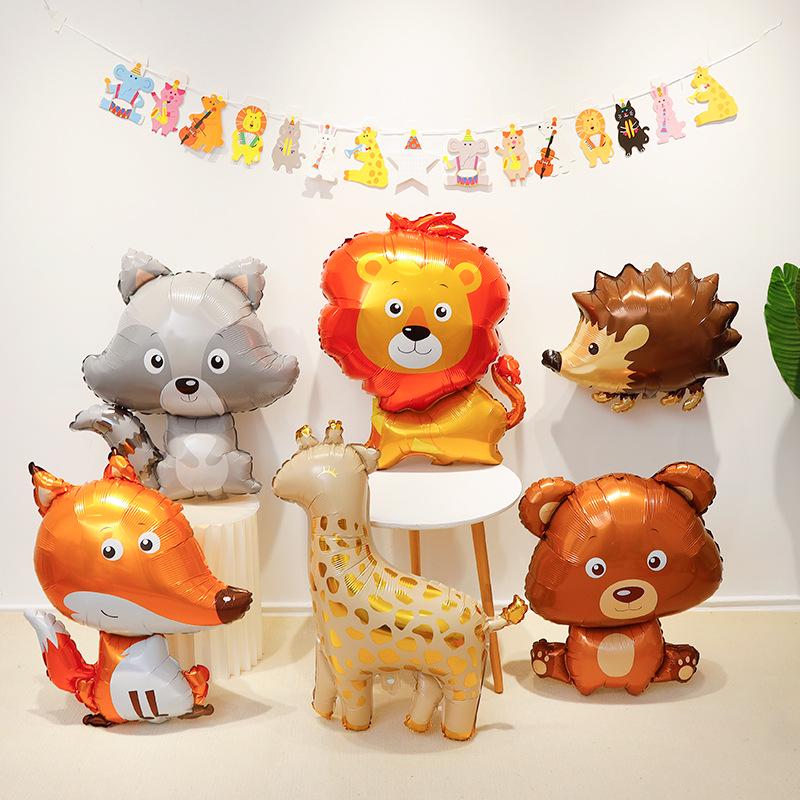 Baby Birthday & Back-to-School Cartoon Animal Balloons for Kids' Party - Giraffe & Elephant Theme