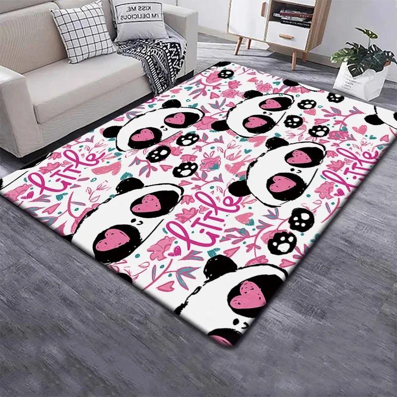 Cute Panda Carpet for Bedroom Bathroom Living Room Decor Baby's Crawling Mat Soft Cartoon Animal Area Rug Non-slip Play Mats