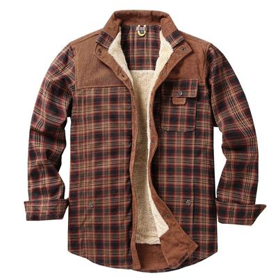 Herren Winter Plaid Fleecegefütterte Baumwolljacke - Europäische Größe, Übergröße verfügbar