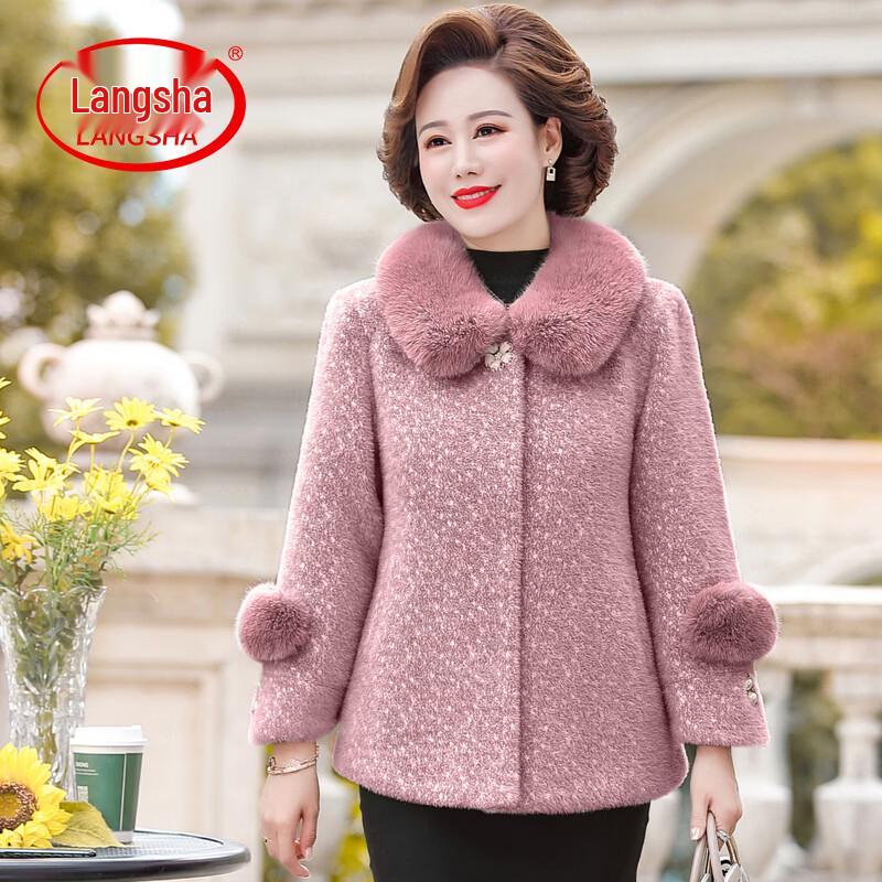 LangSha Women s Faux Mink Velvet Padded Coat 3XL