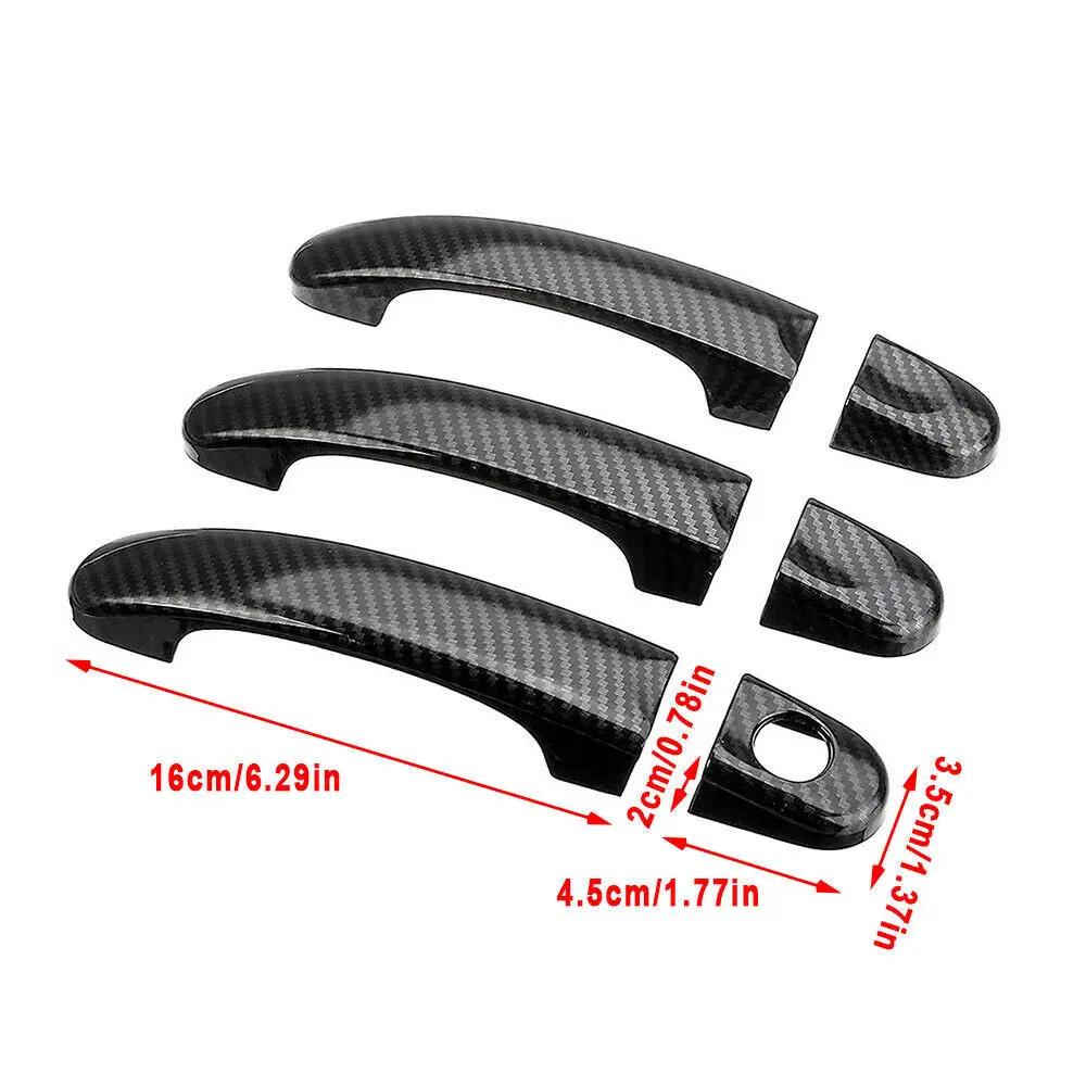 Carbon Fiber/Gloss Black Outside Exterior Door Handle Cover Set For VW Transporter T5 T6 Caddy 2003 - 2015 Car Accessories