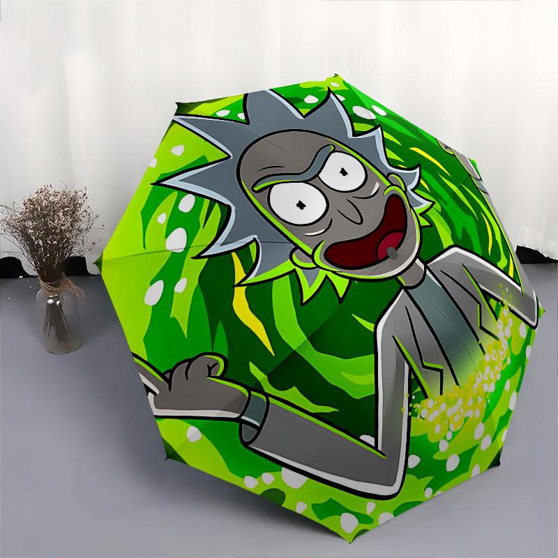Rick Sanchez,Portal Automatic Folding Umbrella Compact 8 Rib Design,Unique Style,Suitable for Everyday Outdoor Use,Perfect Gift for Fr