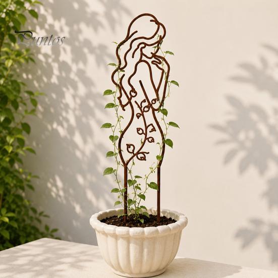 Innenrankhilfe für Kletterpflanzen Metall Damen Kleines Spalier, Künstlerische Weibliche Körperform Pflanzen Dekorative Gartenstecker Topfpflanzen Spalier,