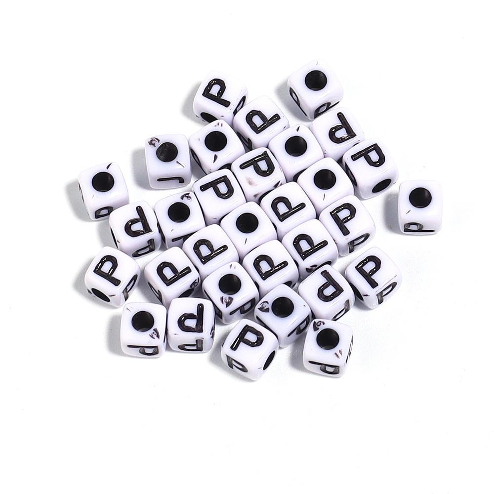 50-100Pcs White Square Acrylic Letter Beads A- Z Cube Loose Spacer Beads Alphabet Beads DIY Bracelet Jewelry Making Accessories