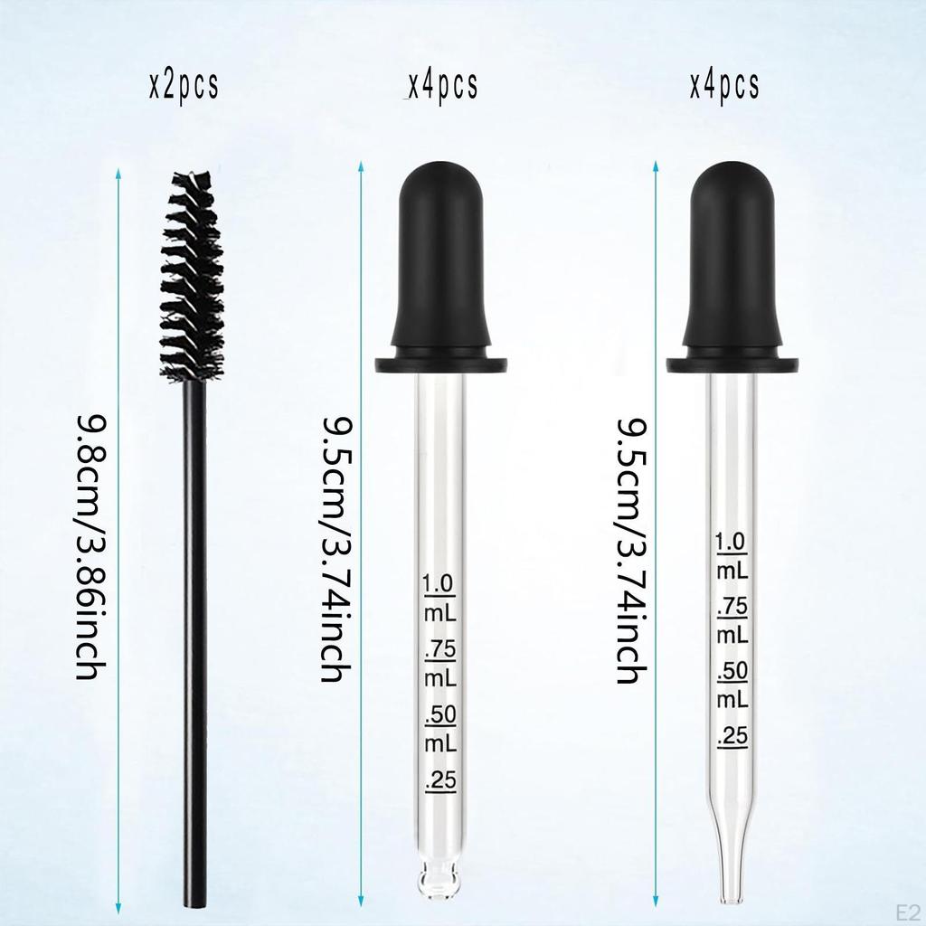 8 Pieces Glass Pipette Droppers Round & Pointed Tips Reusable 1 Ml Eye Dropper for Essential