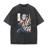 Hot Anime Demon Slayer Kamado Tanjirou Graphic Tee Men Manga Vintage T-shirts Washed Cotton T Shirt Harajuku Male Casual Tshirt