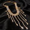 Elegant Rhinestone Water Drop Tassel Necklace: Luxurious, Fashionable, High-Grade Clavicle Accessory
