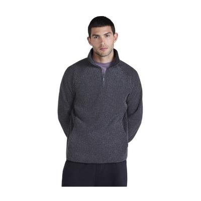 Mens Textured Half Zip Raglan Jumper