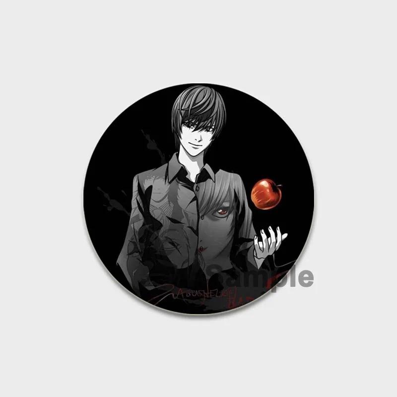 32/44/58MM Japanese Anime Death Note Enamel Pins, Round Brooch, L Killer, Yagami Light, Cosplay Badge, Backpacks Jewelry, Xmas Gifts