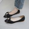 Flache Glänzende Schuhe Damen 2026 Neue Schleife Strass Fee Stil Lässig Pendeln Damen Bequeme Schuhe Damenschuhe