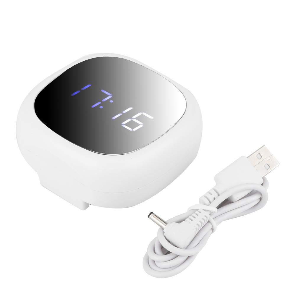 Household Multi Functional LED Alarm Clock Desktop Makeup Mirror Surface Digital Mute Clock for Bedroom(White )