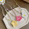 Adorable Flower Pendant Necklace Colorful Plastic Resin Beads Neckchain Fun And Feminine Fashion Accessory