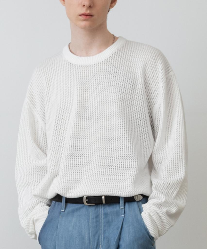 MINAV Strong Cotton Punched Round Knit [Ivory]