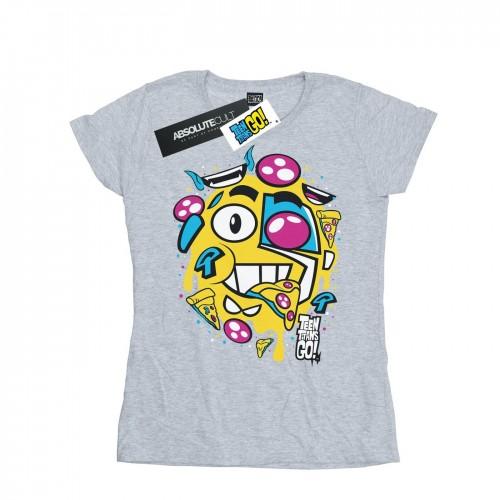 DC Comics Womens/Ladies Teen Titans Go Pizza Face Cotton T-Shirt