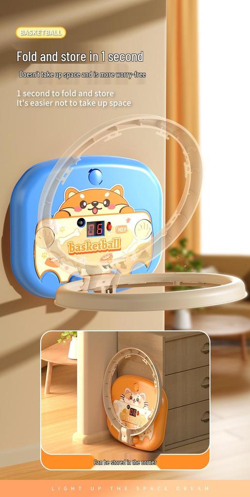 Indoor No-Drill Wall-Mounted Basketball Hoop for Kids