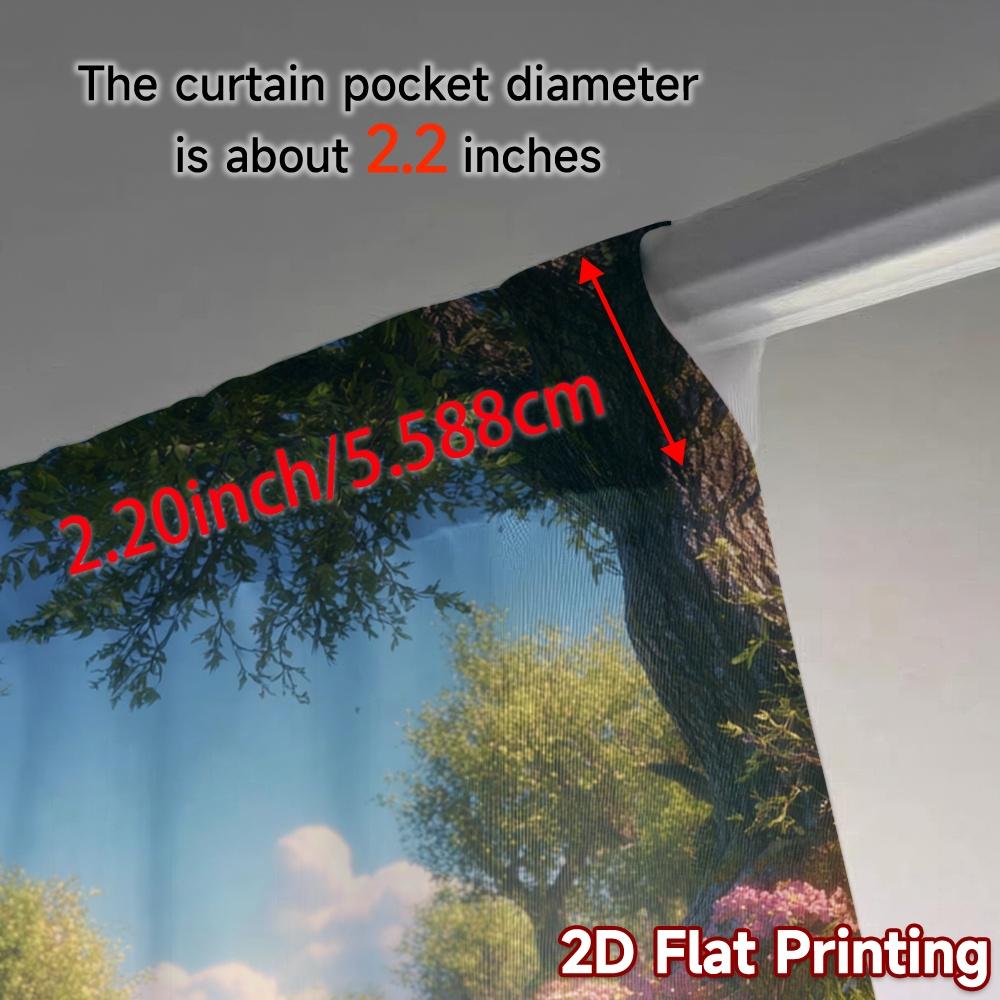Set Of 2 Modern Flat Printing Curtains Without Rod Springmeadow Curtain Polyester Decorations Home Perfect