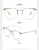 Danyang Fashion Tea-Colored Women's Large Face Myopia Pure Titanium Eyeglass Frame F15838L
