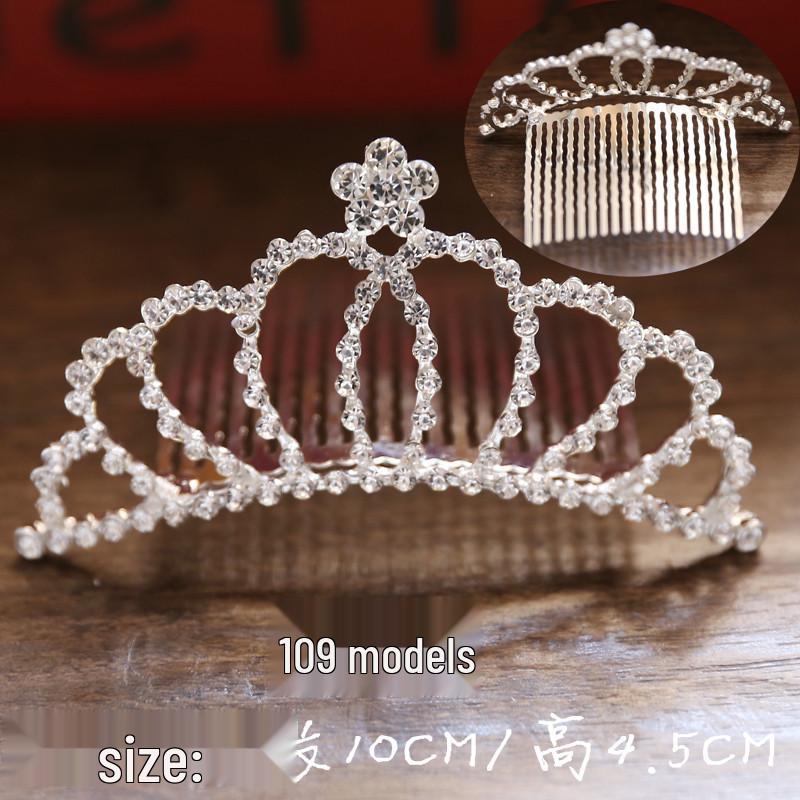 Children's Rhinestone Pearl Crown Hair Comb: Headdress Ornament for Photo Studio or Wedding
