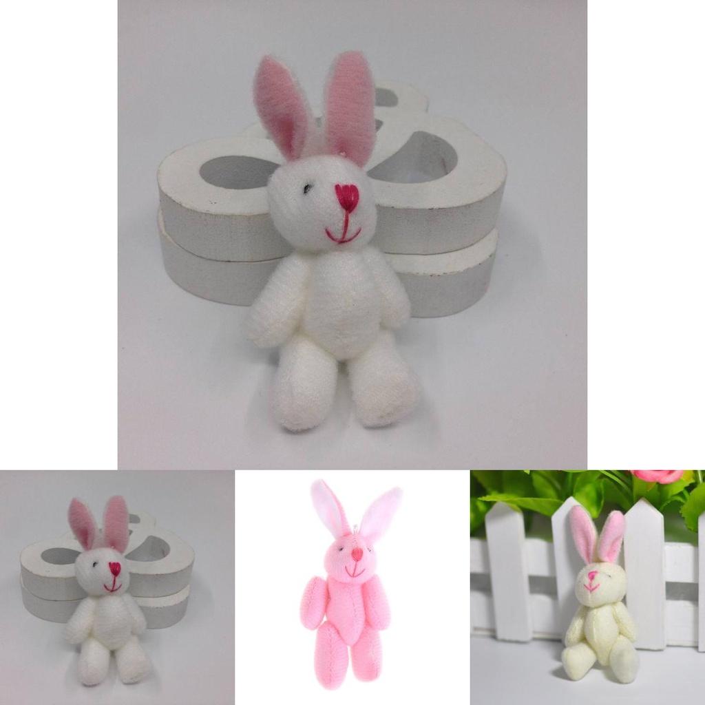 Niedliches 7,5 cm großes Mini-Kaninchen-Plüschtier, perfekt als Hochzeitsgeschenk oder Mitbringsel.