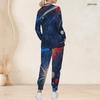 Women Plus Size V Neck Long Sleeve Scrub Set Vintage American Flag Star Stripe Print Nurse Uniform Set
