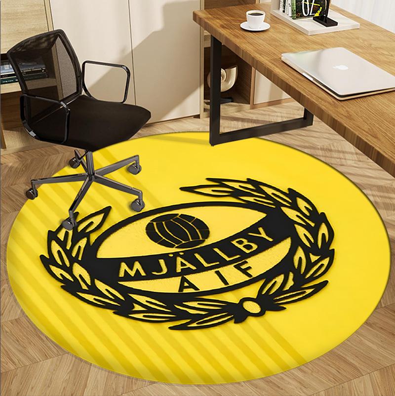 Mjallby AIF Pattern Round Rug, Indoor/Outdoor Mat, for Picnic, Gameroom, Bedroom, Office, Living Room, Home Decor Carpet, Birthday Gift