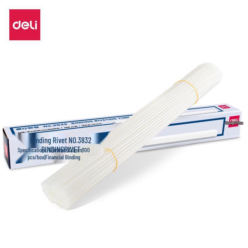 Deli 3832 Transparent Nylon Binding Rivet Tubes, 5.0mm x 500mm