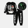 2025 Halloween Kids 2-Piece Pajamas Set Glow In Dark Cotton Blend Loungewear Toddler Boys Girls 3-8Y