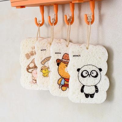 New Compressed Wood Pulp Cotton Sponge Wiping Kitchen Natural Oil Free Dishwashing Utensil