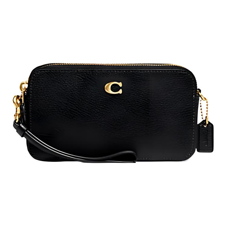 New COACH Kira Pebbled Leather Shoulder Bag, Crossbody Bag Women's Black CH819-B4BK